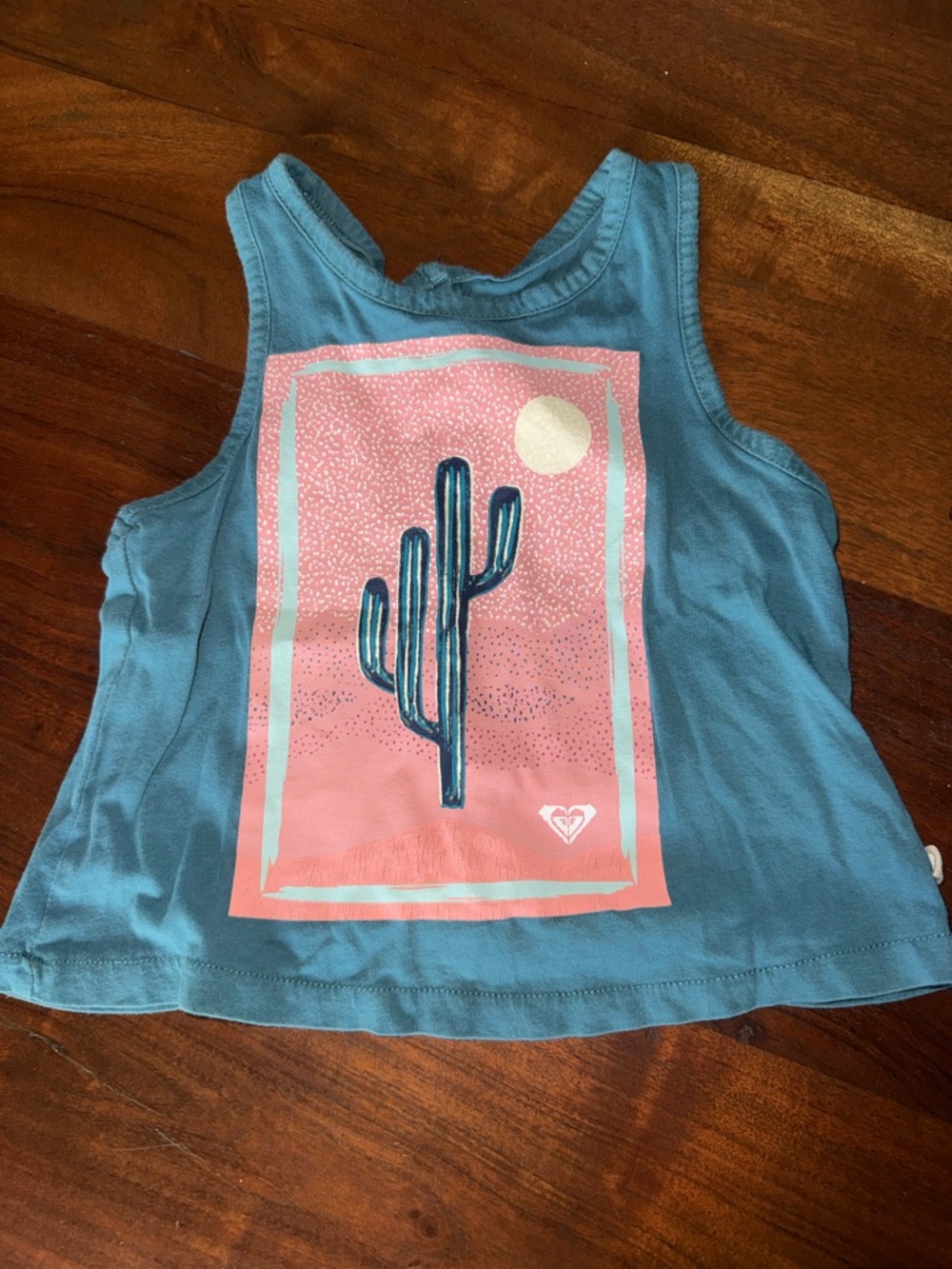 Roxy Girls Blue Graphic Tank Top with‎ Cactus Print